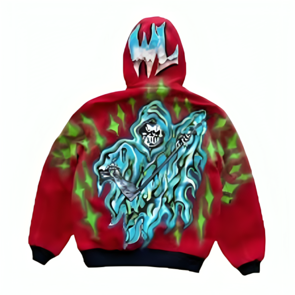 Warren Lotas Men’s WL Red Grim Hoodie Warren Lotas Men’s WL Red Grim Hoodie